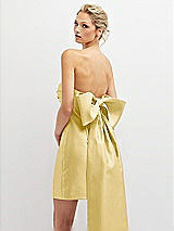 Alt View 1 Thumbnail - Maize Strapless Satin Column Mini Dress with Oversized Bow