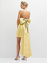 Rear View Thumbnail - Maize Strapless Satin Column Mini Dress with Oversized Bow