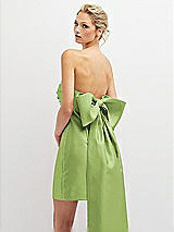 Alt View 1 Thumbnail - Mojito Strapless Satin Column Mini Dress with Oversized Bow