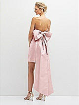 Rear View Thumbnail - Ballet Pink Strapless Satin Column Mini Dress with Oversized Bow