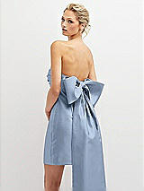 Alt View 1 Thumbnail - Cloudy Strapless Satin Column Mini Dress with Oversized Bow