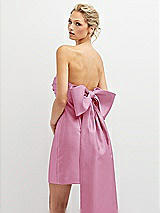 Alt View 1 Thumbnail - Powder Pink Strapless Satin Column Mini Dress with Oversized Bow