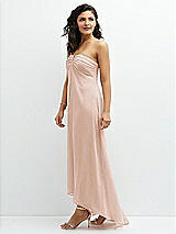 Side View Thumbnail - Cameo Strapless Draped Notch Neck Chiffon High-Low Dress