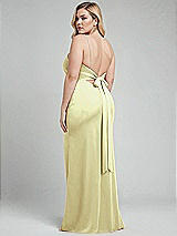 Alt View 3 Thumbnail - Butter Yellow Plunge Halter Open-Back Maxi Bias Dress with Low Tie Back