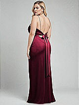 Alt View 3 Thumbnail - Cabernet Plunge Halter Open-Back Maxi Bias Dress with Low Tie Back