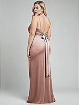 Alt View 3 Thumbnail - Neu Nude Plunge Halter Open-Back Maxi Bias Dress with Low Tie Back