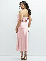 Alt View 3 Thumbnail - Ballet Pink Strapless Midi Bias Column Dress with Peek-a-Boo Corset Back