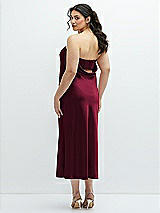 Alt View 3 Thumbnail - Cabernet Strapless Midi Bias Column Dress with Peek-a-Boo Corset Back