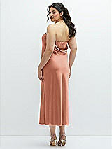 Alt View 3 Thumbnail - Copper Penny Strapless Midi Bias Column Dress with Peek-a-Boo Corset Back