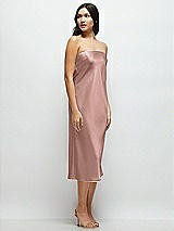 Side View Thumbnail - Neu Nude Strapless Midi Bias Column Dress with Peek-a-Boo Corset Back