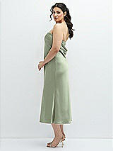 Alt View 2 Thumbnail - Sage Strapless Midi Bias Column Dress with Peek-a-Boo Corset Back