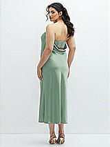 Alt View 3 Thumbnail - Seagrass Strapless Midi Bias Column Dress with Peek-a-Boo Corset Back