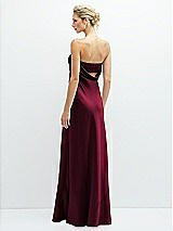 Rear View Thumbnail - Cabernet Strapless Maxi Bias Column Dress with Peek-a-Boo Corset Back