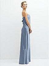 Side View Thumbnail - Cloudy Strapless Maxi Bias Column Dress with Peek-a-Boo Corset Back