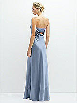 Rear View Thumbnail - Cloudy Strapless Maxi Bias Column Dress with Peek-a-Boo Corset Back