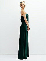 Side View Thumbnail - Evergreen Strapless Maxi Bias Column Dress with Peek-a-Boo Corset Back