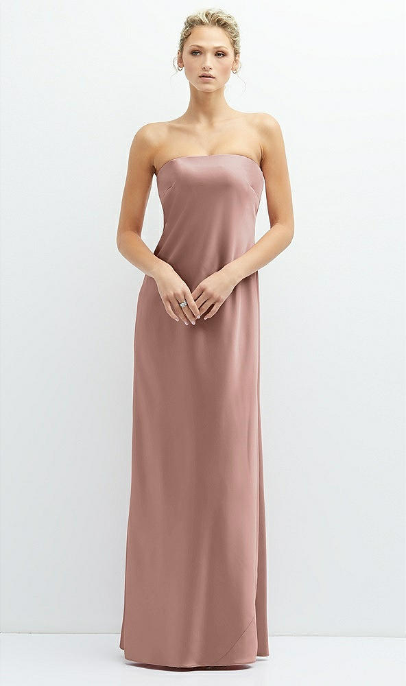 Front View - Neu Nude Strapless Maxi Bias Column Dress with Peek-a-Boo Corset Back