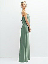 Side View Thumbnail - Seagrass Strapless Maxi Bias Column Dress with Peek-a-Boo Corset Back