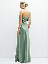 Rear View Thumbnail - Seagrass Strapless Maxi Bias Column Dress with Peek-a-Boo Corset Back