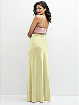 Rear View Thumbnail - Butter Yellow Satin Mix-and-Match High Waist Seamed Bias Skirt