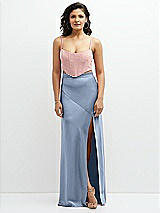 Front View Thumbnail - Cloudy Satin Mix-and-Match High Waist Seamed Bias Skirt