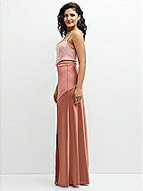 Side View Thumbnail - Desert Rose Satin Mix-and-Match High Waist Seamed Bias Skirt