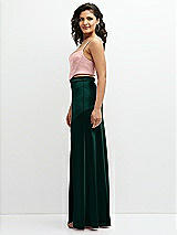 Side View Thumbnail - Evergreen Satin Mix-and-Match High Waist Seamed Bias Skirt