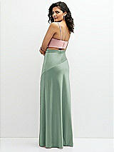 Rear View Thumbnail - Seagrass Satin Mix-and-Match High Waist Seamed Bias Skirt