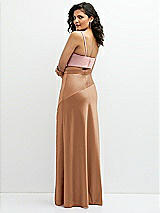 Rear View Thumbnail - Toffee Satin Mix-and-Match High Waist Seamed Bias Skirt