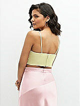 Rear View Thumbnail - Butter Yellow Satin Mix-and-Match Draped Midriff Top