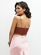 Rear View Thumbnail - Auburn Moon Satin Mix-and-Match Draped Midriff Top