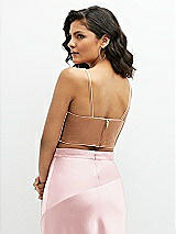 Rear View Thumbnail - Toffee Satin Mix-and-Match Draped Midriff Top