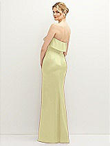 Rear View Thumbnail - Butter Yellow Soft Ruffle Cuff Strapless Trumpet Dress with Front Slit