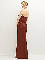 Rear View Thumbnail - Auburn Moon Soft Ruffle Cuff Strapless Trumpet Dress with Front Slit