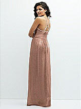 Rear View Thumbnail - Metallic Sienna Soft Cowl Neck Metallic Pleated Maxi Dress with Convertible Tie Straps