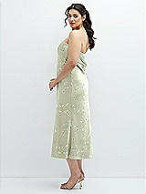 Alt View 2 Thumbnail - Vintage Primrose Celadon Floral Strapless Midi Bias Column Dress with Peek-a-Boo Corset Back