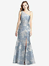 Front View Thumbnail - Porcelain Blue Seraphina Floral Bella Bridesmaids Dress BB137