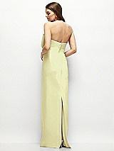 Alt View 4 Thumbnail - Butter Yellow Strapless Satin Column Maxi Dress with Oversized Handcrafted Bow