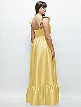 Alt View 3 Thumbnail - Maize Satin Corset Maxi Dress with Ruffle Straps & Skirt