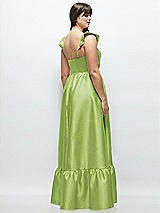 Alt View 3 Thumbnail - Mojito Satin Corset Maxi Dress with Ruffle Straps & Skirt