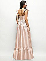 Rear View Thumbnail - Cameo Satin Corset Maxi Dress with Ruffle Straps & Skirt