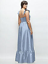 Alt View 3 Thumbnail - Cloudy Satin Corset Maxi Dress with Ruffle Straps & Skirt