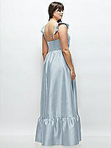 Alt View 3 Thumbnail - Mist Satin Corset Maxi Dress with Ruffle Straps & Skirt