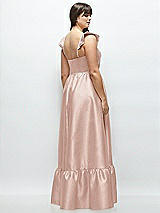 Alt View 3 Thumbnail - Toasted Sugar Satin Corset Maxi Dress with Ruffle Straps & Skirt