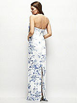 Alt View 4 Thumbnail - Cottage Rose Larkspur Strapless Floral Satin Column Maxi Dress with Oversized Bow