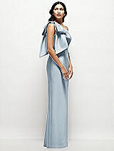 Side View Thumbnail - Mist Oversized Bow One-Shoulder Satin Column Maxi Dress