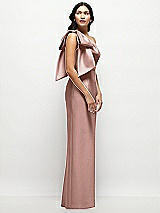 Side View Thumbnail - Neu Nude Oversized Bow One-Shoulder Satin Column Maxi Dress