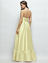 Rear View Thumbnail - Butter Yellow Strapless Cat-Eye Boned Bodice Maxi Dress with Ruffle Hem