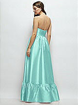 Rear View Thumbnail - Coastal Strapless Cat-Eye Boned Bodice Maxi Dress with Ruffle Hem