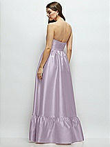 Rear View Thumbnail - Lilac Haze Strapless Cat-Eye Boned Bodice Maxi Dress with Ruffle Hem